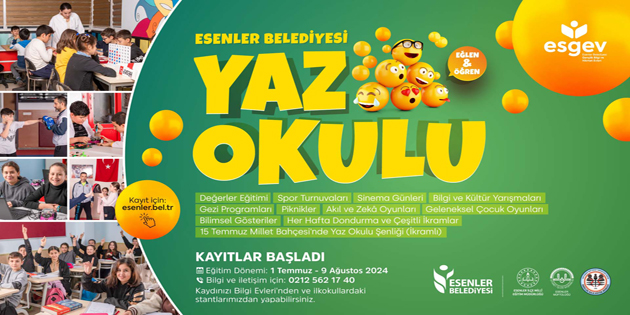 ESENLER BELEDİYESİ YAZ OKULLARI KAYITLARI DEVAM EDİYOR