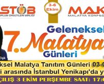 MALATYALILAR ”7. MALATYA TANITIM GÜNLERİ’NDE” BULUŞUYOR